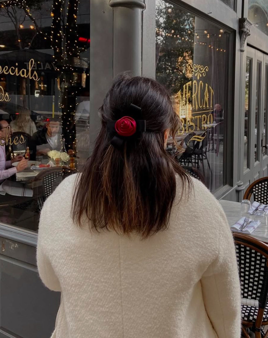 The Red Rosette Hair Clip