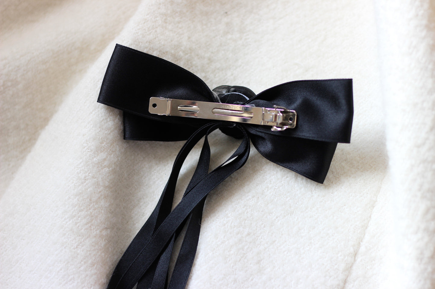 The Black Rose Bow Barrette