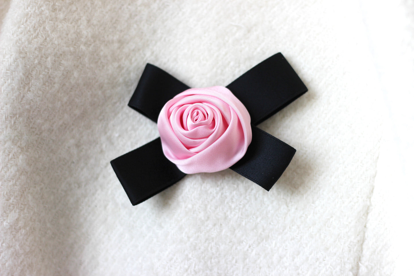 The Pink Rosette Hair Clip