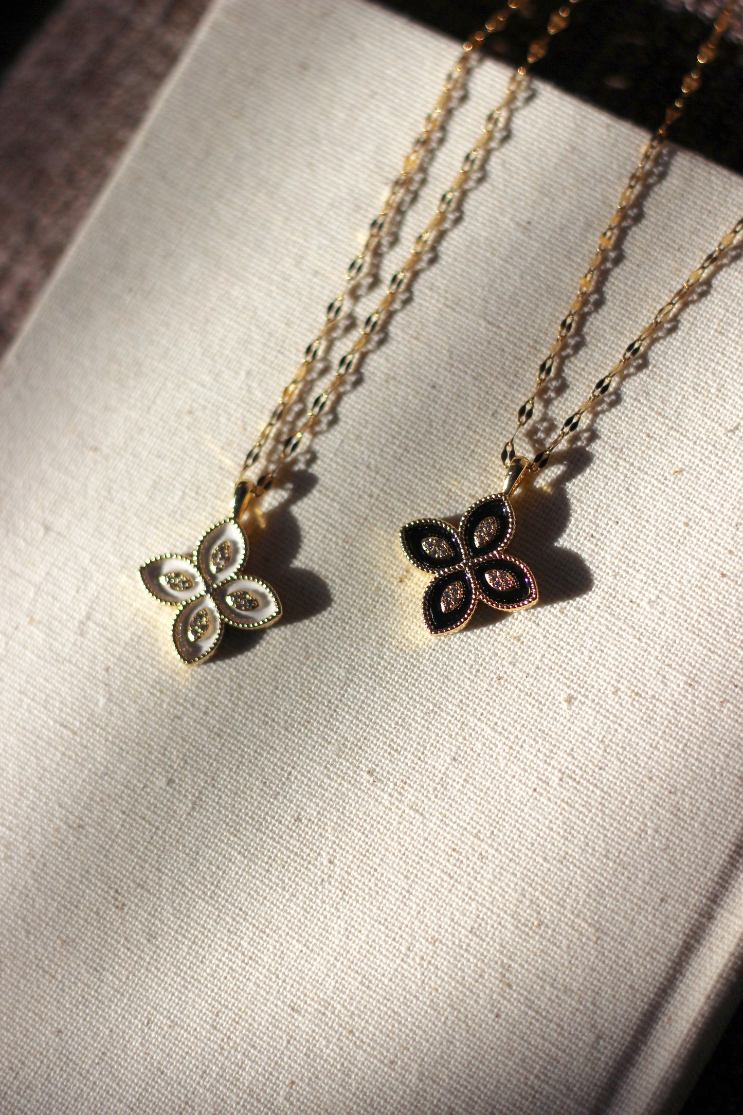 The Diamond Flower Necklace in White