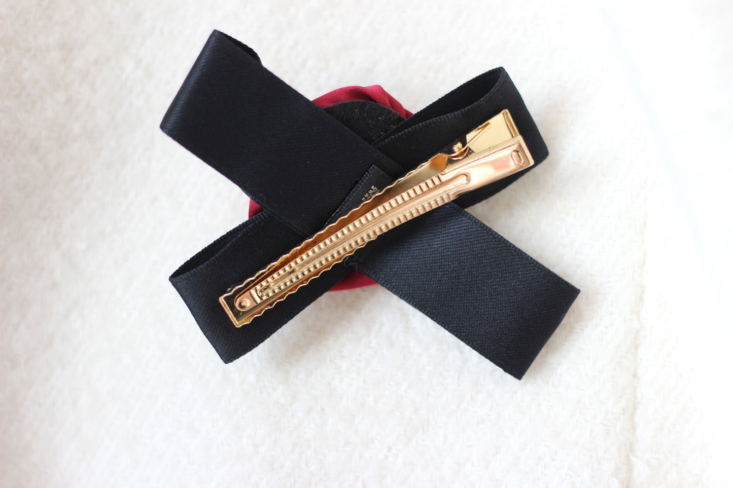 The Red Rosette Hair Clip