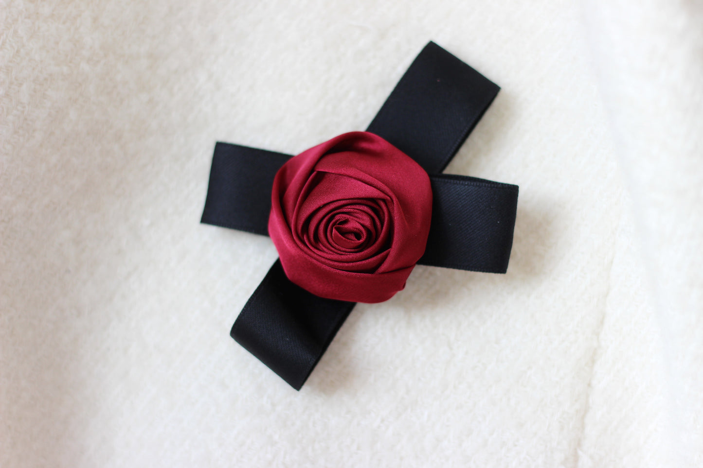 The Red Rosette Hair Clip